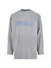 Erl Long Sleeve Graphic Print Crew Neck Top In Gray