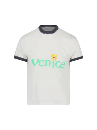 Erl Venice Printed Cotton Jersey T-shirt In White