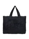 Erl Rectangular Tote Bag Embroidered Detail In Black