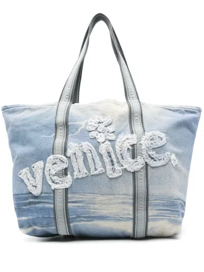 Erl Venice Tote Bag In Blue