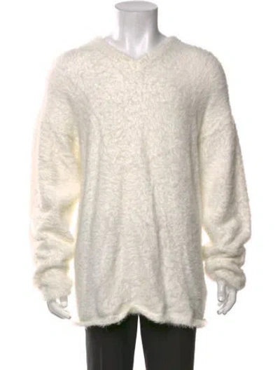 Pre-owned Erl V-neck Long Sleeve Pullover In Neutrals