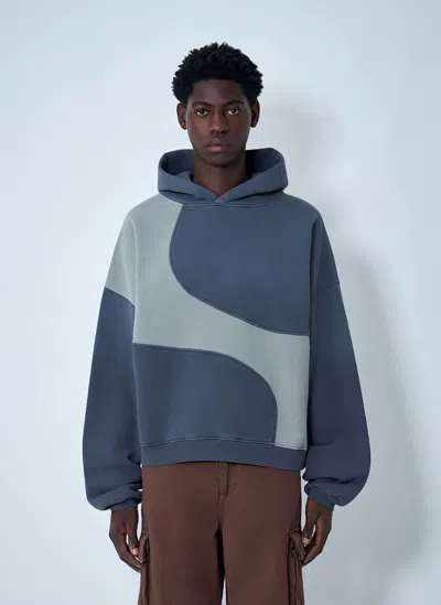 Erl Wave Hooded Sweatshirt In Blue