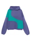 Erl Color Block Hoodie Sweatshirt In Blue