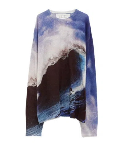 Erl Wave Print Sweater In Multicolor