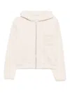 Erl Varsity Zip-up Hoodie Knit In White