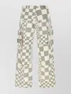 Erl Wide Leg Cargo Trousers With Checkered Pattern