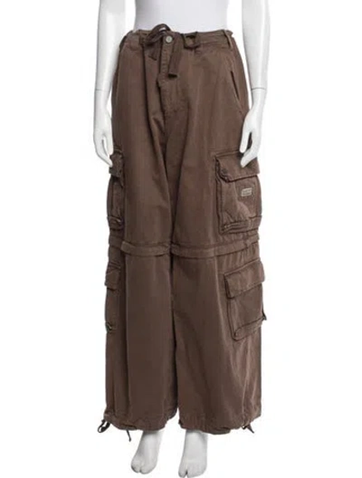 Pre-owned Erl Wide Leg Pants In Brown