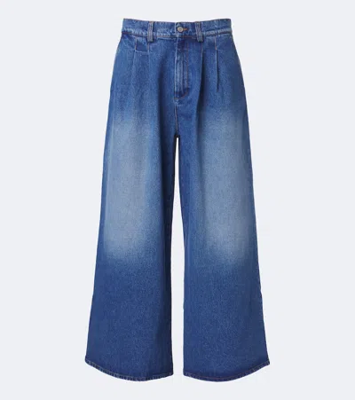 Erl Wide-leg Jeans In Blue