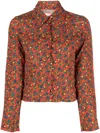 Erl Womens Printed Crepe Blouse Woven Clothing