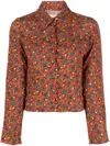 Erl Womens Printed Crepe Blouse Woven Clothing In Multicolour