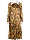 Erl Womens Printed Satin Dress Woven Clothing In Brown