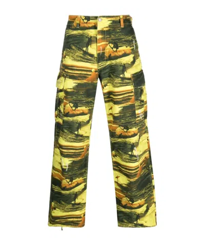 Erl Work Casual Pants In Green