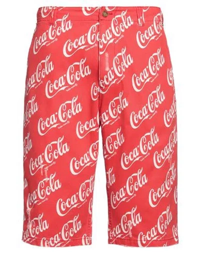 Erl X Coca Cola Man Shorts & Bermuda Shorts Red Size L Cotton