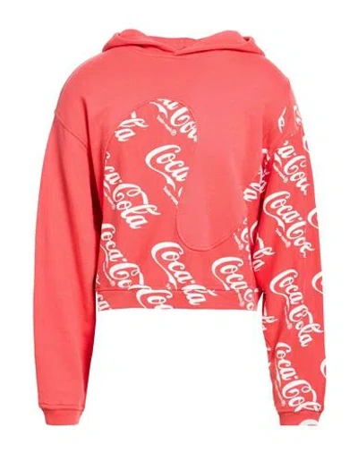 Erl X Coca Cola Man Sweatshirt Red Size Xl Cotton In Pink