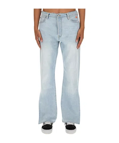 Erl X Levi's 501 Straight-leg Slit Jeans In Gray