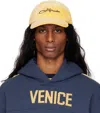 Erl Embroidered-slogan Cap In Yellow