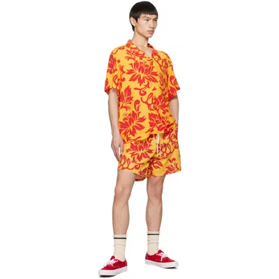 Erl Yellow Patterned Shorts In Multi