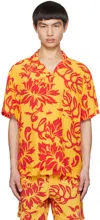 Erl Yellow Floral Print Short-sleeve Shirt In  Tropical Flowers
