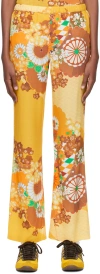 Erl Yellow Viscose Lounge Pants In 1 Yellow