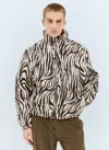 Erl Zebra-print Quilted Cotton Jacket In Brown