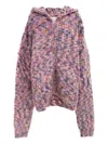 Erl Zipped Hooded Knit Hoodie In Multi
