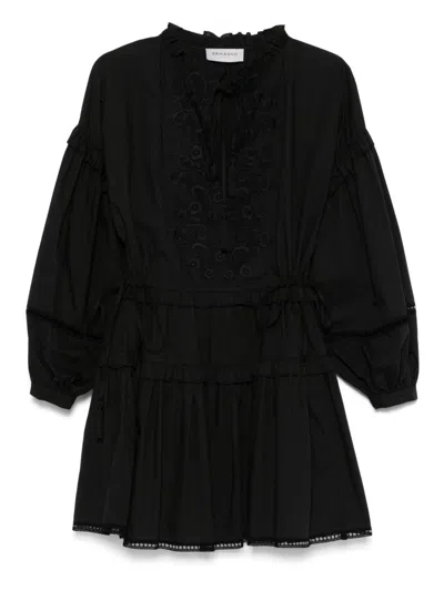 Ermanno 100% Cotton Elegant Dress In Black