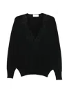 Ermanno Black Acrylic Wool Polyester Sweater In Black