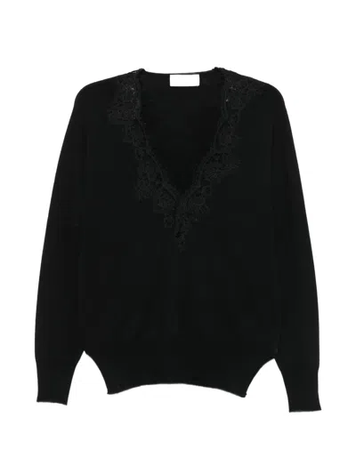 Ermanno Black Acrylic Wool Polyester Sweater