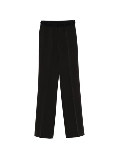 Ermanno Black Polyester Elastane Pants