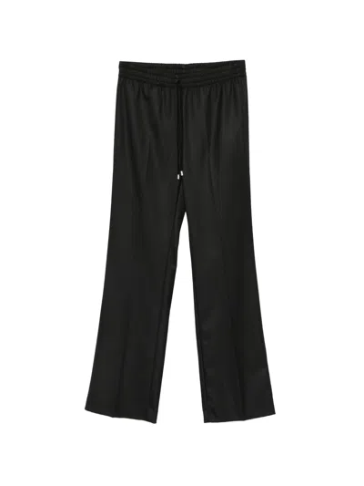 Ermanno Black Polyester Viscose Elastane Pants