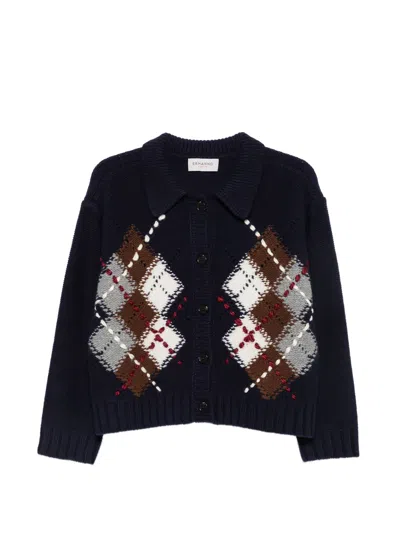 Ermanno Blue Acrylic Cardigan