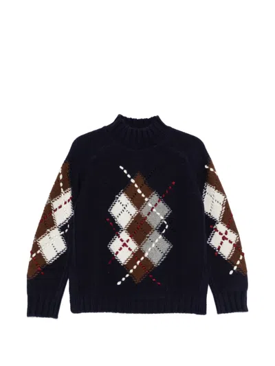 Ermanno Blue Acrylic Sweater In Multi