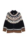 Ermanno Blue Wool Cardigan In Multi
