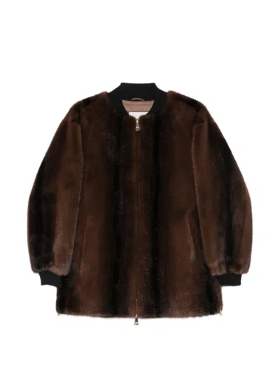 Ermanno Brown Polyester Jacket