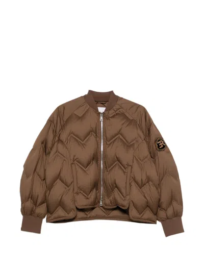 Ermanno Brown Polyester Puffer Jacket