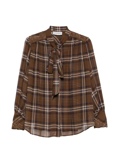 Ermanno Brown Polyester Shirt