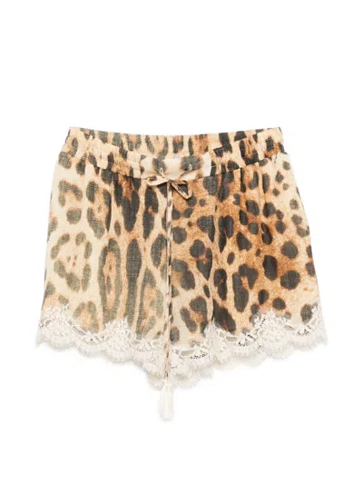 Ermanno Brown Viscose Shorts In Multi