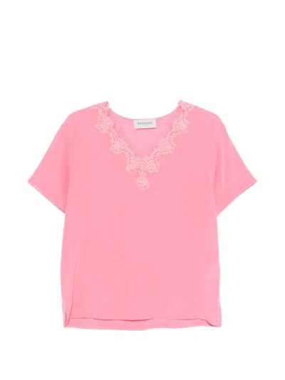 Ermanno Bubble Pink Silk Blouse