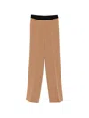 Ermanno Camel Polyester Elastane Pants In Brown