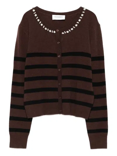 Ermanno Cashmere Cardigan In Brown