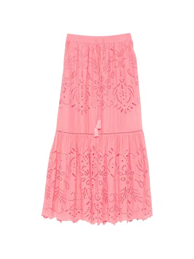 Ermanno Cotton Long Skirt In Pink