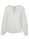 Ermanno Cotton Shirt With Lace Details In White