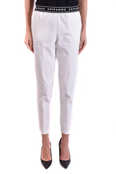 Ermanno Cropped Trousers With Tapered Fit In White