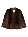 Ermanno Dark Brown Faux Fur Jacket In Brown