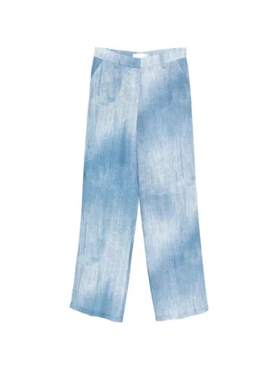 Ermanno Denim Viscose Pants In Blue