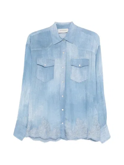 Ermanno Denim Viscose Shirt In Multi
