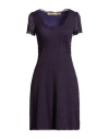 Ermanno Di Ermanno Scervino Woman Mini Dress Dark Purple Size 6 Polyamide, Alpaca Wool, Merino Wool In Animal Print