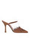 Ermanno Di Ermanno Scervino Woman Mules & Clogs Camel Size 8 Soft Leather, Plastic In Beige