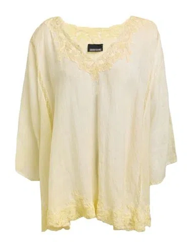 Ermanno Di Ermanno Scervino Woman Top Pastel Yellow Size 4 Ramie, Cotton, Polyamide, Viscose