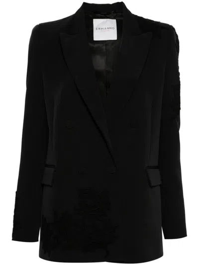 Ermanno Double-breasted Jacket In Black